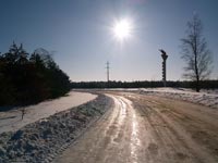 Die Strasse neben dem AKW Tschernobyl