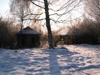 Der Wintermorgen in Tschernobyl