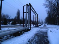 Der Wintermorgen in Tschernobyl