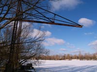 Der Wintermorgen am Schiffsfriedhof von Tschernobyl